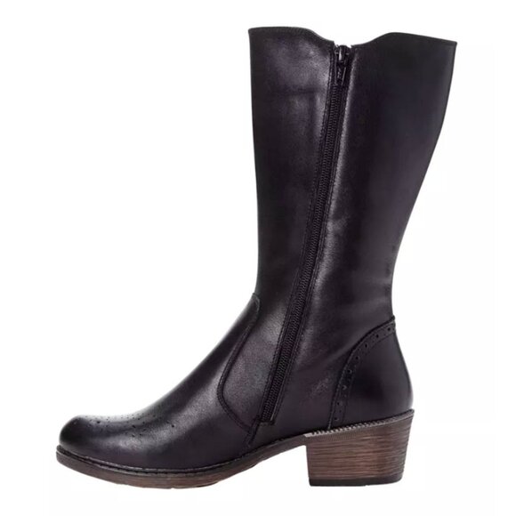 NEW Propét Rumor Black Leather Mid Shaft Boots 9.5 - Picture 3 of 14